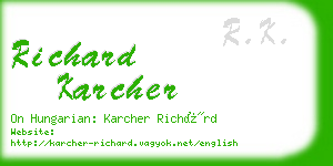 richard karcher business card